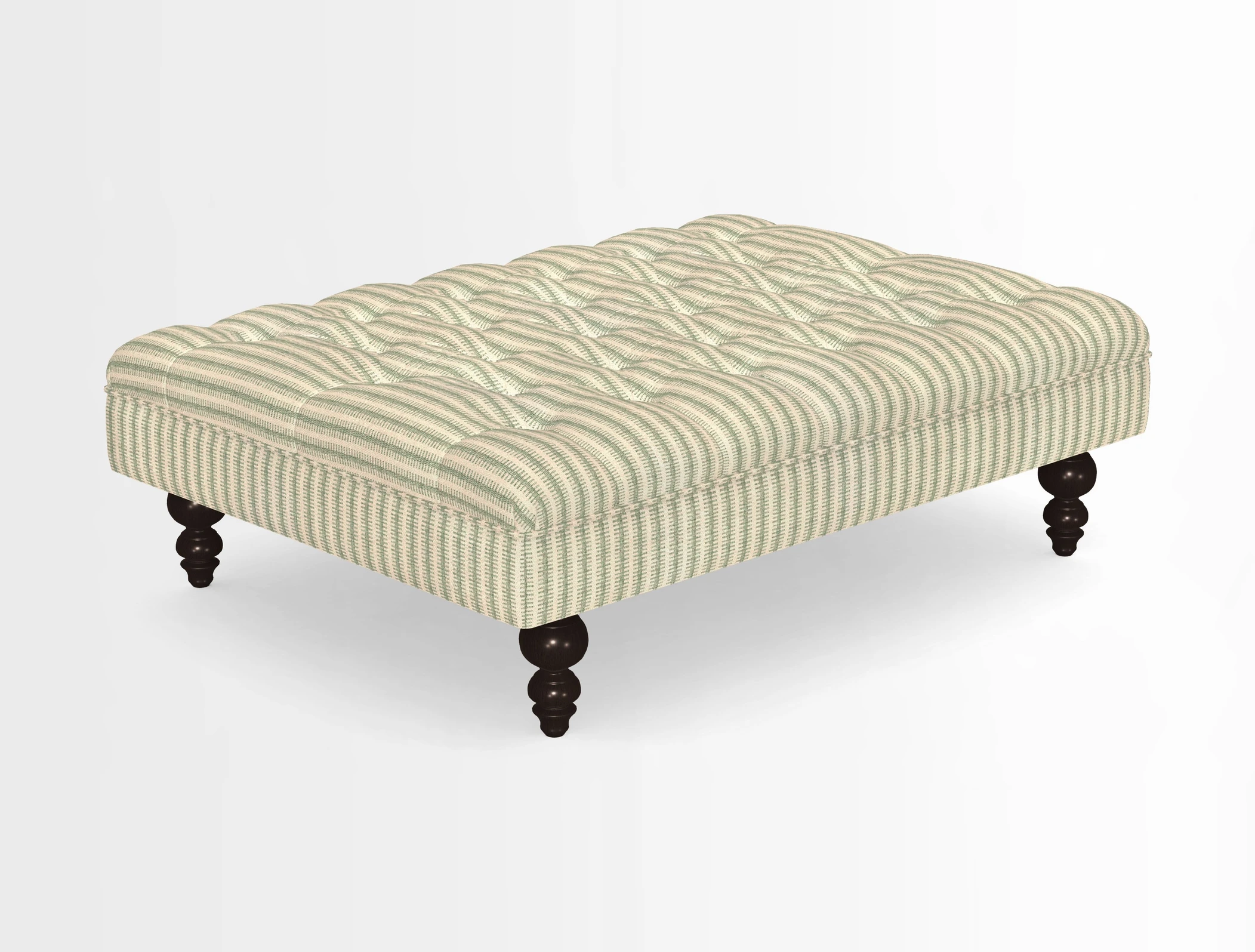 Bedham Footstool in RHS Gertrude Jekyll Lattice Green Alwinton 3 Seater Sofa in RHS Collection on Velvet William Hooker