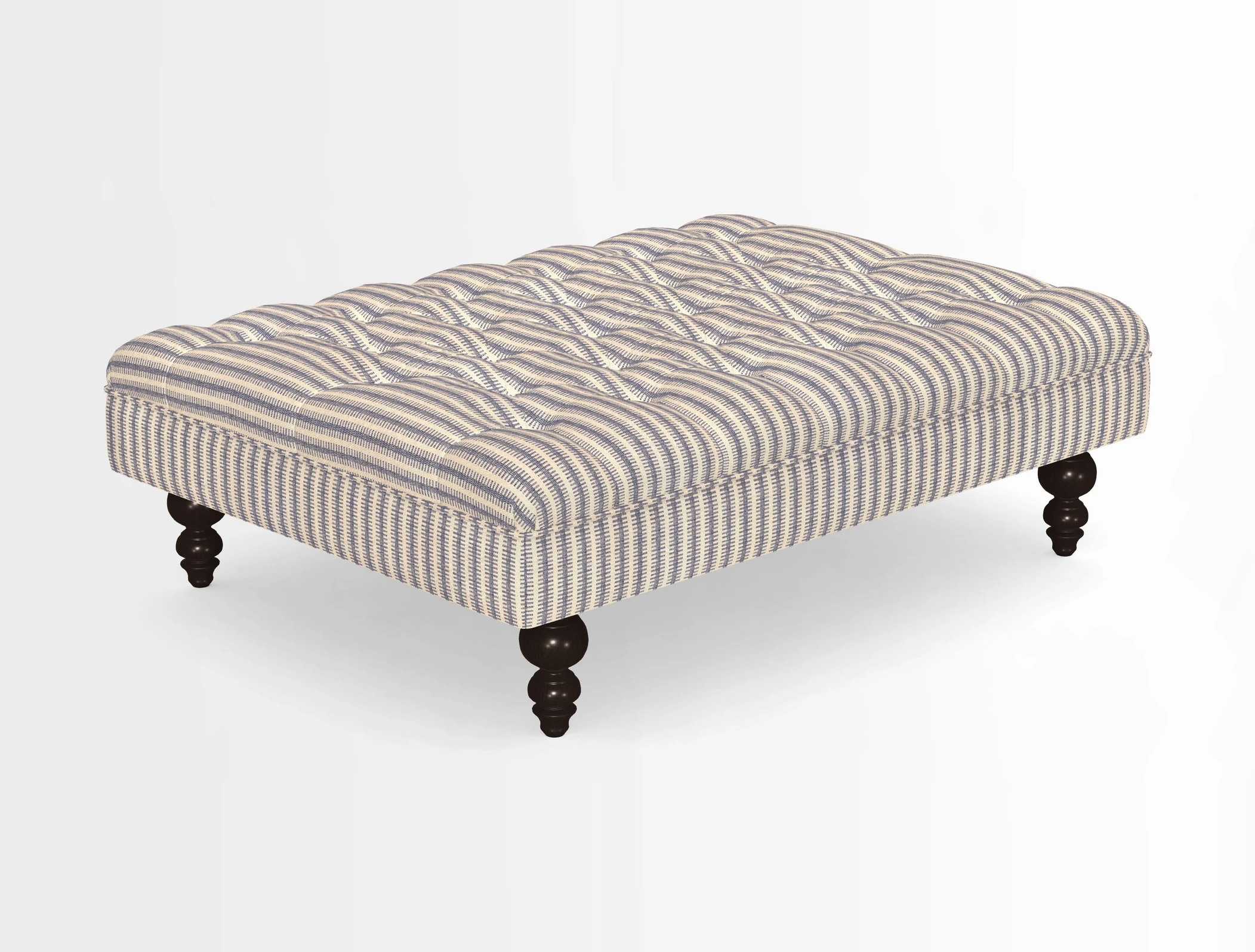 Bedham Footstool in RHS Gertrude Jekyll Lattice Green Alwinton 3 Seater Sofa in RHS Collection on Velvet William Hooker