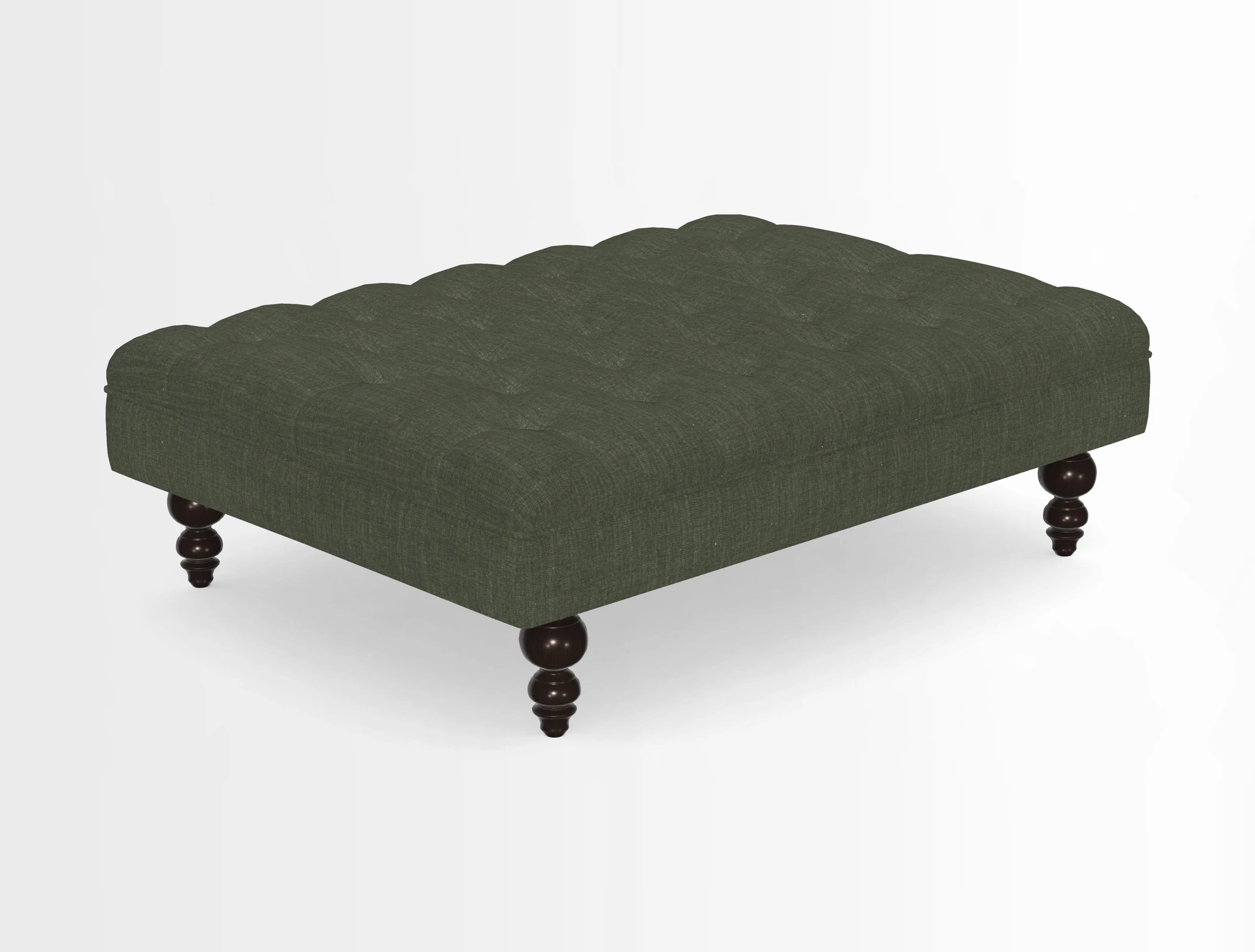 Bedham Footstool in RHS Gertrude Jekyll Lattice Green Alwinton 3 Seater Sofa in RHS Collection on Velvet William Hooker
