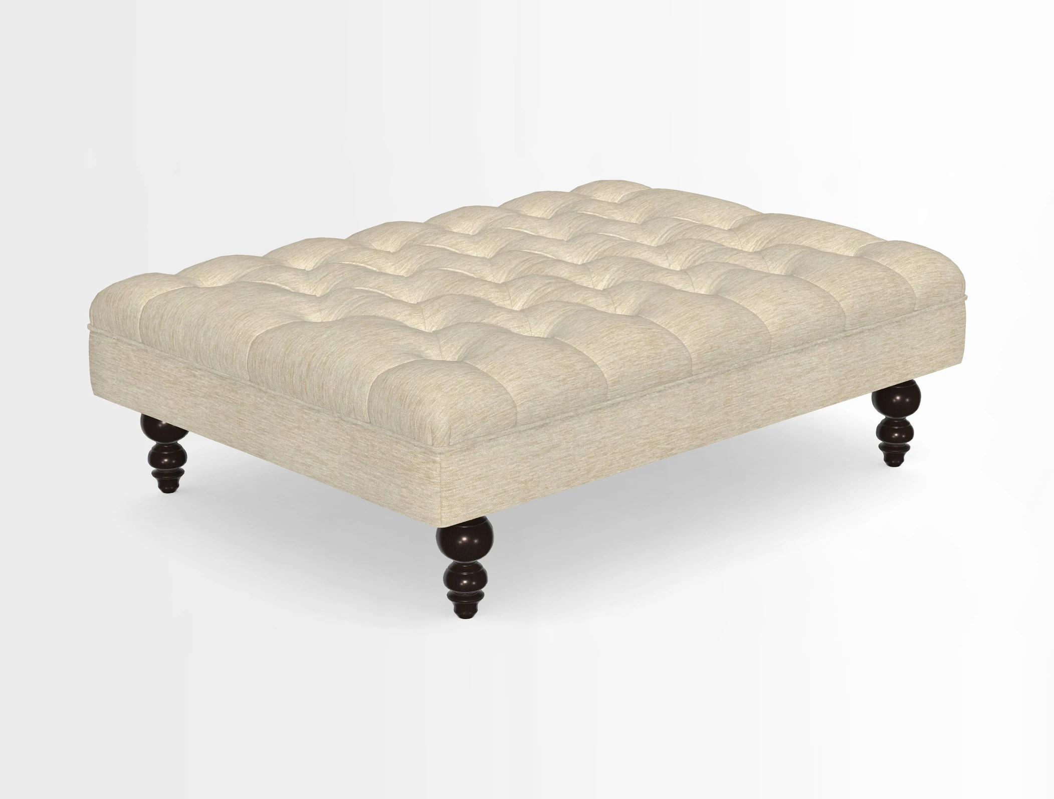 Bedham Footstool in RHS Gertrude Jekyll Lattice Green Alwinton 3 Seater Sofa in RHS Collection on Velvet William Hooker