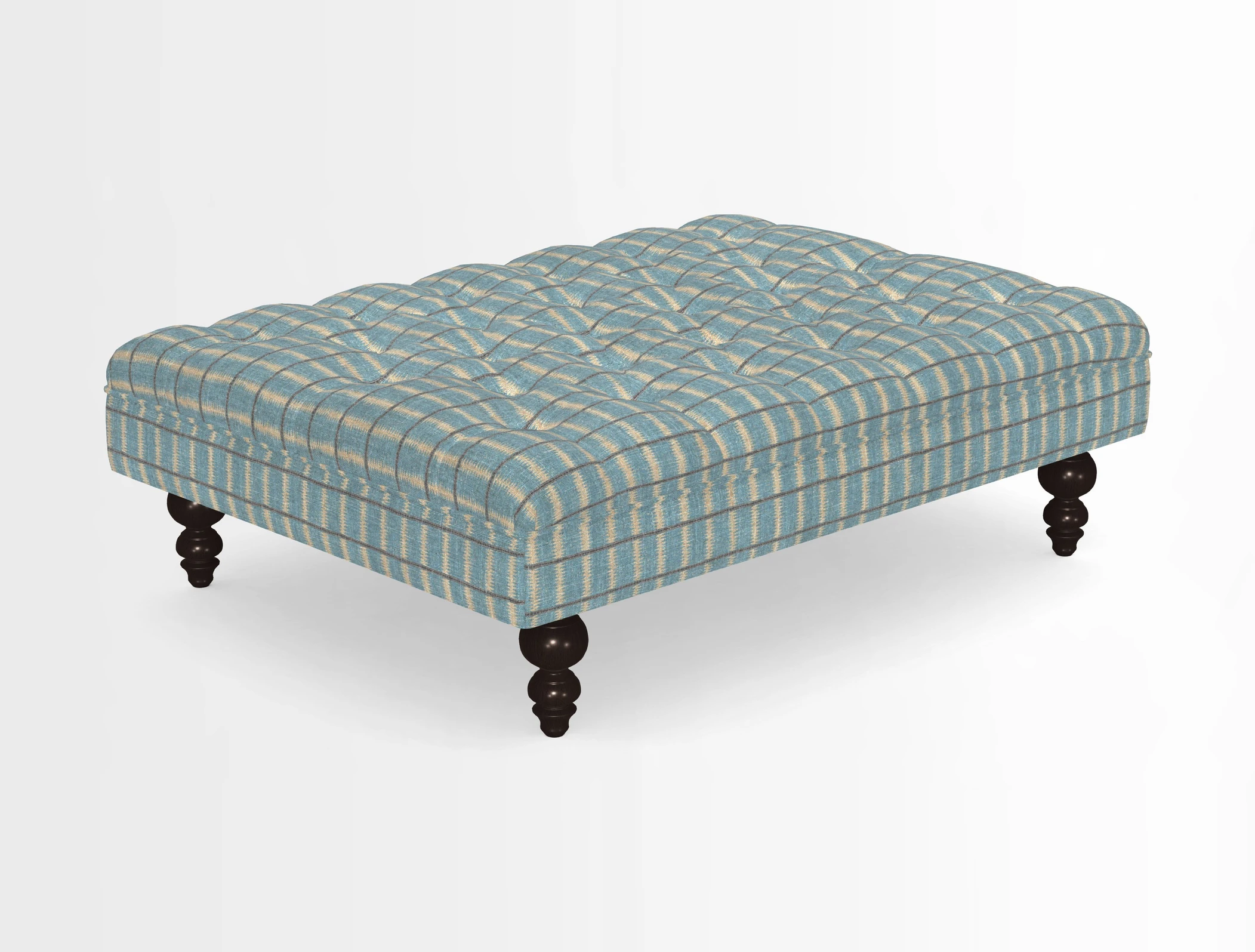 Bedham Footstool in RHS Gertrude Jekyll Lattice Green Alwinton 3 Seater Sofa in RHS Collection on Velvet William Hooker