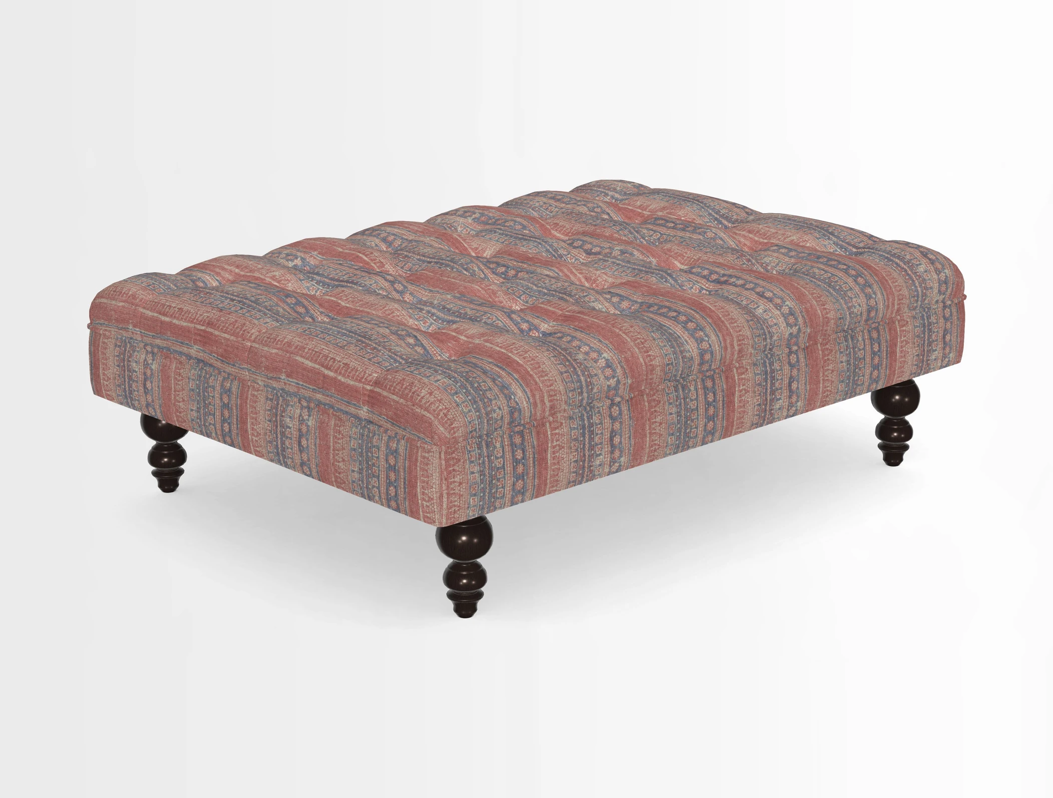 Bedham Footstool in RHS Gertrude Jekyll Lattice Green Alwinton 3 Seater Sofa in RHS Collection on Velvet William Hooker
