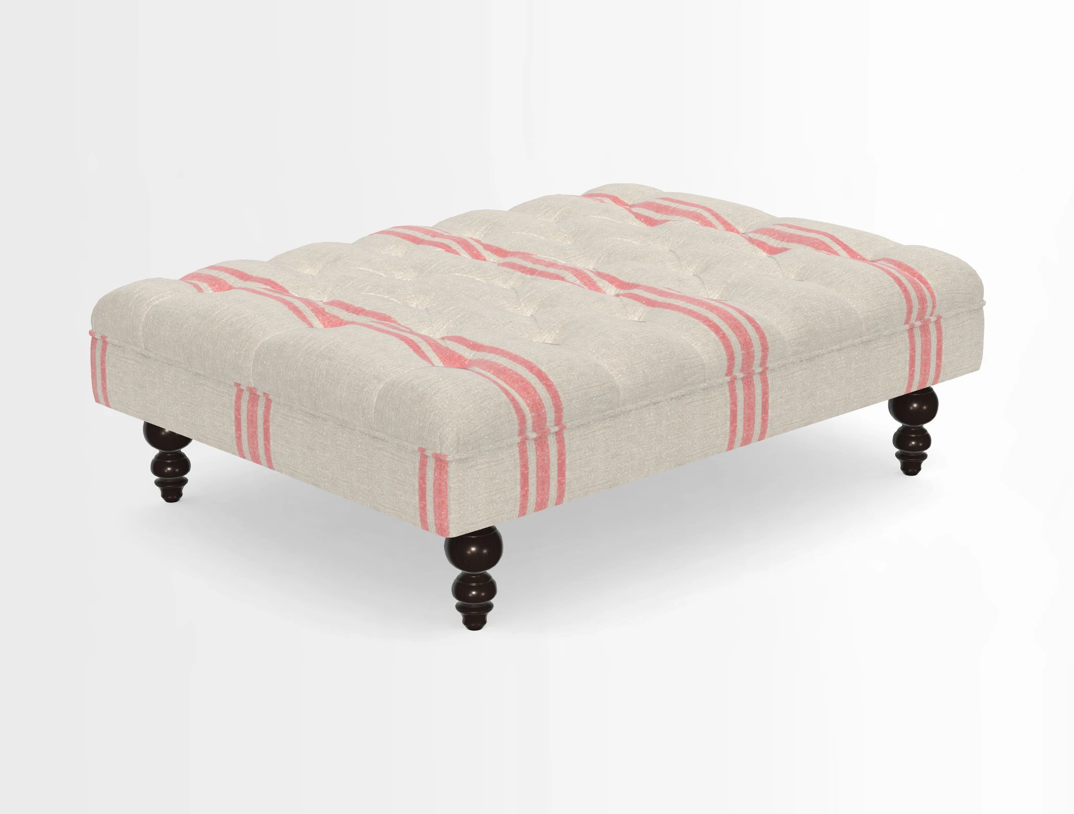 Bedham Footstool in RHS Gertrude Jekyll Lattice Green Alwinton 3 Seater Sofa in RHS Collection on Velvet William Hooker