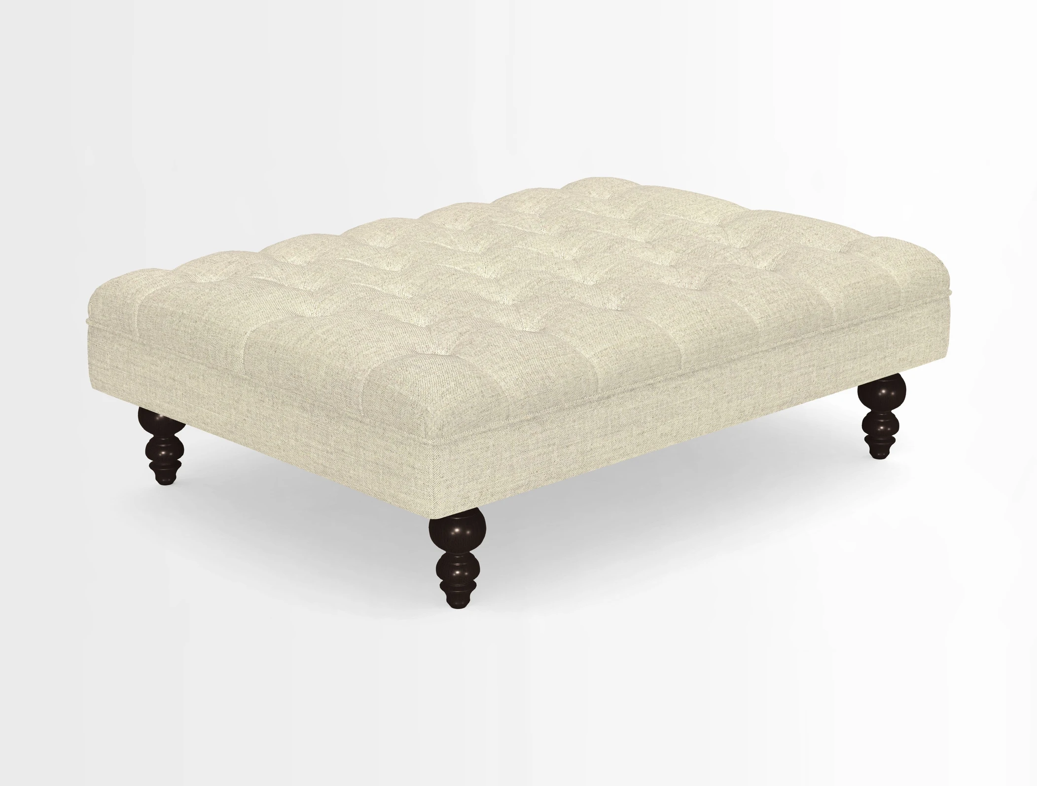 Bedham Footstool in RHS Gertrude Jekyll Lattice Green Alwinton 3 Seater Sofa in RHS Collection on Velvet William Hooker