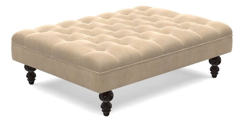 Bedham Footstool in Ralph Lauren Dinetah Stripe Indigo Bedham Footstool in Ralph Lauren Dinetah Stripe Indigo