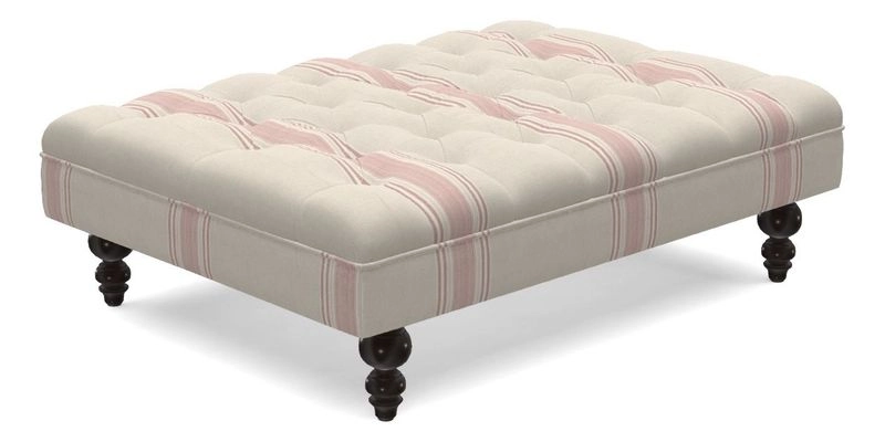 Bedham Footstool in Ralph Lauren Dinetah Stripe Indigo