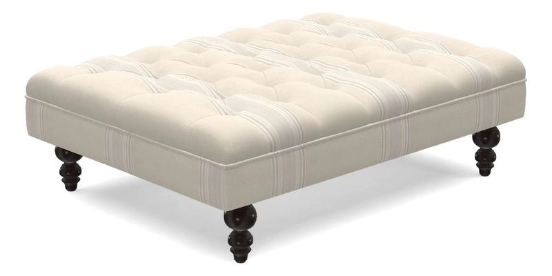 Bedham Footstool in Ralph Lauren Dinetah Stripe Indigo