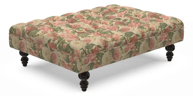 Bedham Footstool in Ralph Lauren Dinetah Stripe Indigo