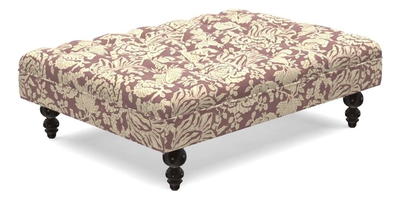 Bedham Footstool in Ralph Lauren Dinetah Stripe Indigo