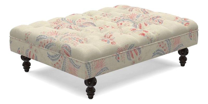 Bedham Footstool in Ralph Lauren Dinetah Stripe Indigo