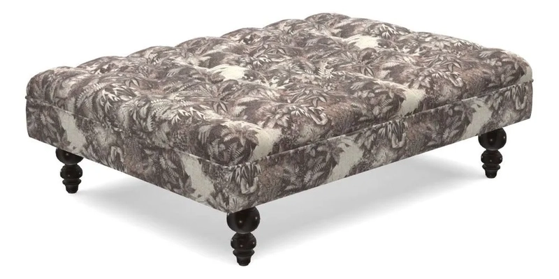 Bedham Footstool in Ralph Lauren Dinetah Stripe Indigo