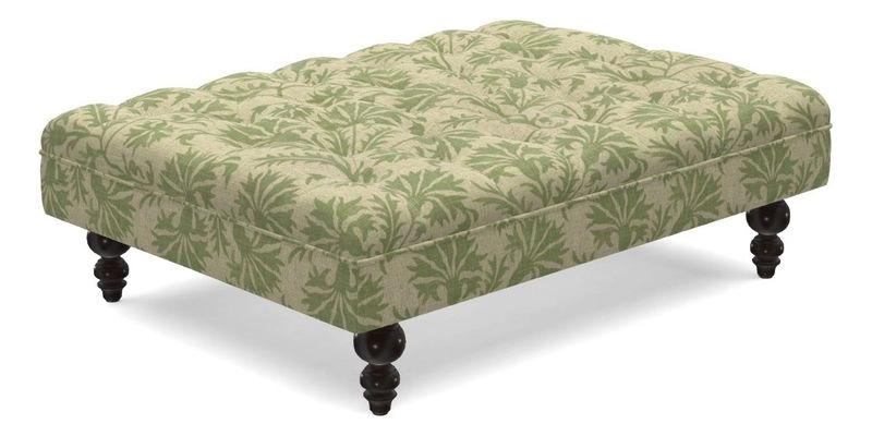 Bedham Footstool in Ralph Lauren Dinetah Stripe Indigo