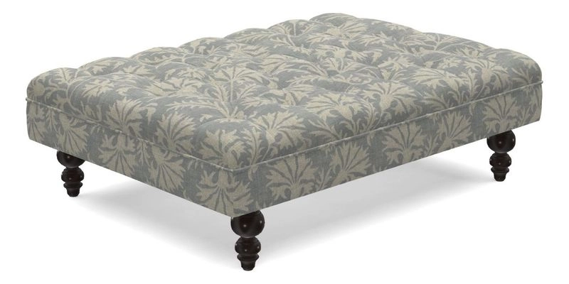 Bedham Footstool in Ralph Lauren Dinetah Stripe Indigo
