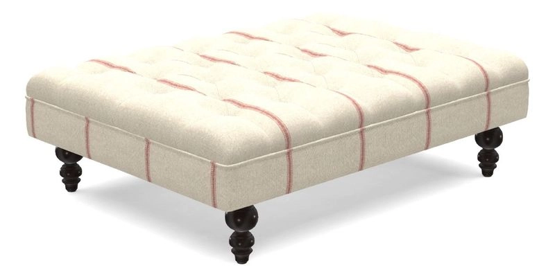 Bedham Footstool in Ralph Lauren Dinetah Stripe Indigo