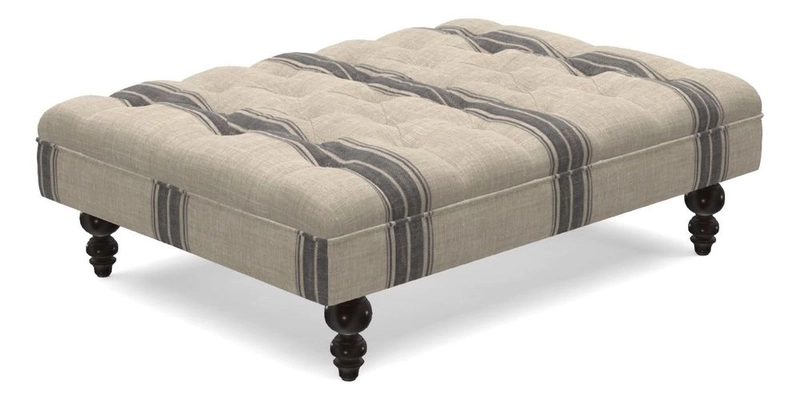 Bedham Footstool in Ralph Lauren Dinetah Stripe Indigo