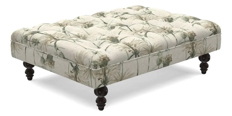 Bedham Footstool in Ralph Lauren Dinetah Stripe Indigo