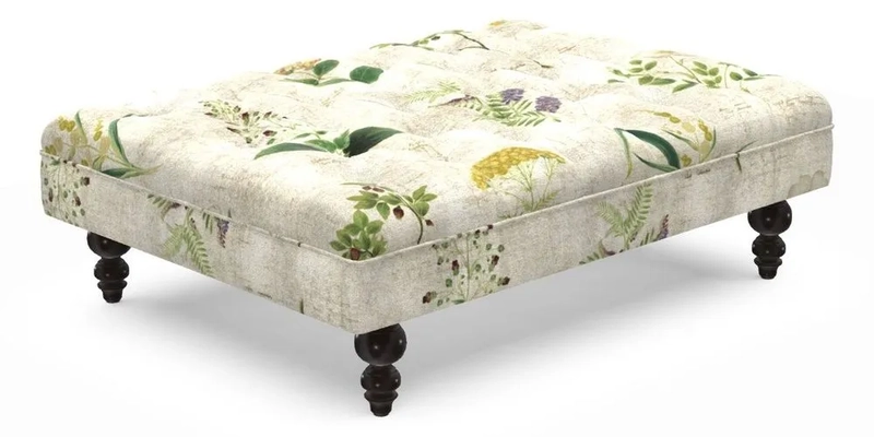 Bedham Footstool in Ralph Lauren Dinetah Stripe Indigo