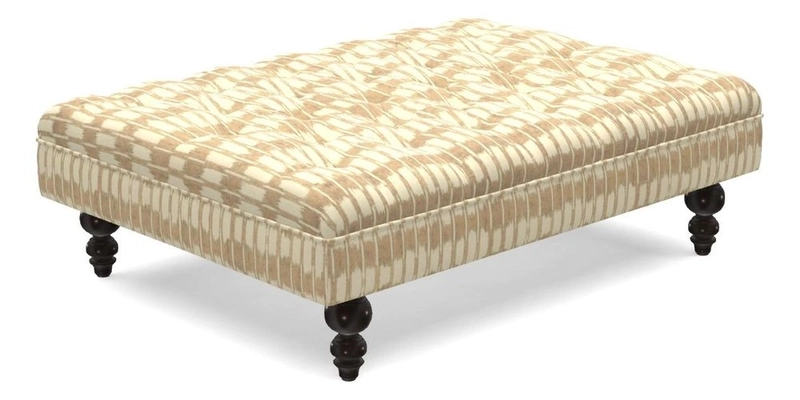 Bedham Footstool in Ralph Lauren Dinetah Stripe Indigo