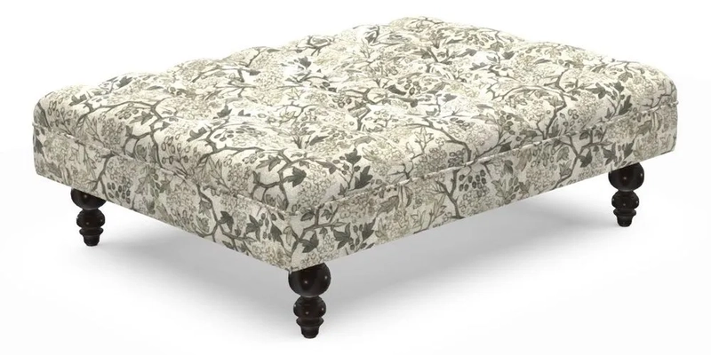 Bedham Footstool in Ralph Lauren Dinetah Stripe Indigo