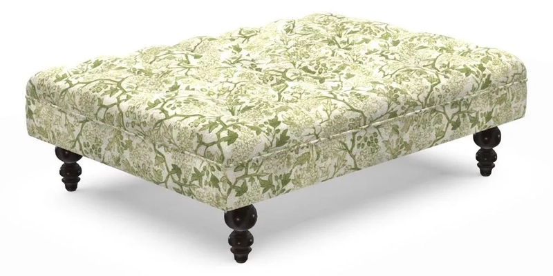 Bedham Footstool in Ralph Lauren Dinetah Stripe Indigo