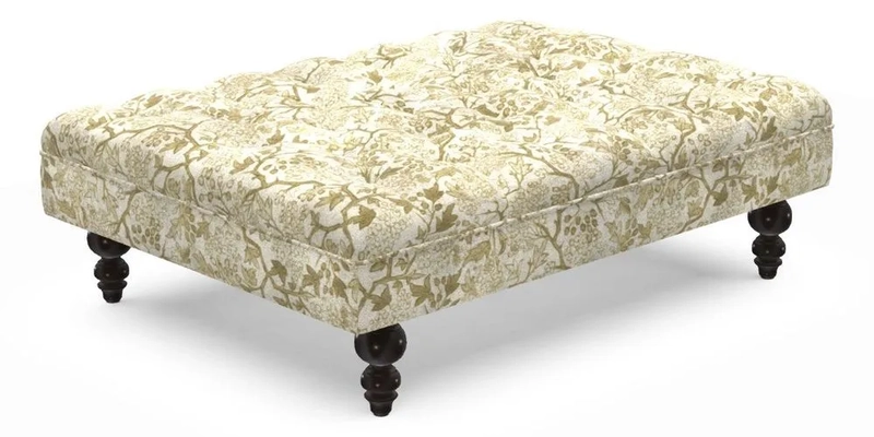 Bedham Footstool in Ralph Lauren Dinetah Stripe Indigo Bedham Footstool in Ralph Lauren Dinetah Stripe Indigo