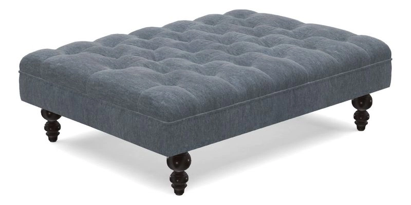 Bedham Footstool in Ralph Lauren Dinetah Stripe Indigo