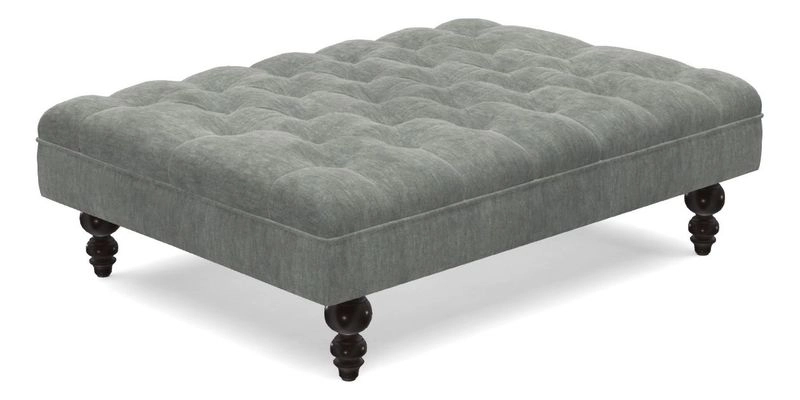 Bedham Footstool in Ralph Lauren Dinetah Stripe Indigo