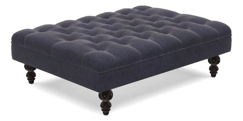 Bedham Footstool in Ralph Lauren Dinetah Stripe Indigo