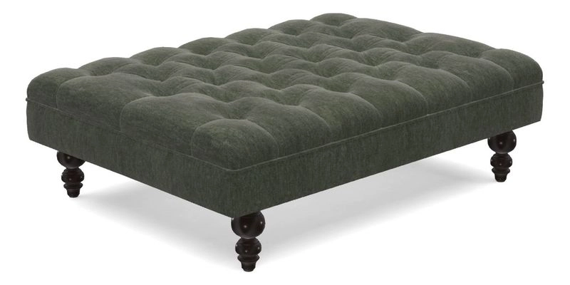 Bedham Footstool in Ralph Lauren Dinetah Stripe Indigo