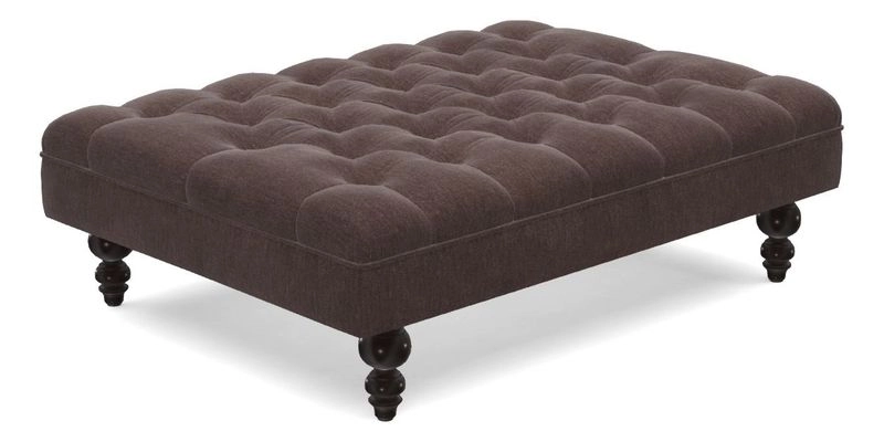 Bedham Footstool in Ralph Lauren Dinetah Stripe Indigo