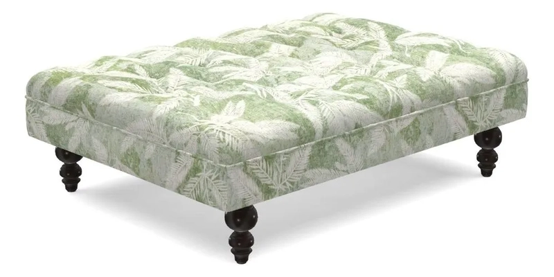 Bedham Footstool in Ralph Lauren Dinetah Stripe Indigo