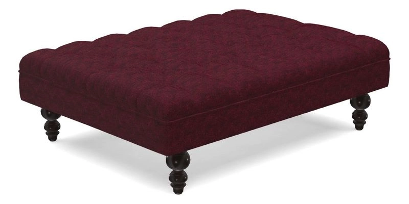 Bedham Footstool in Ralph Lauren Dinetah Stripe Indigo