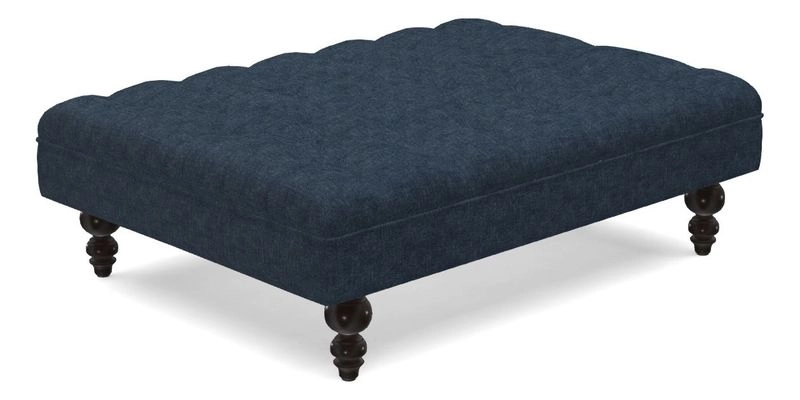 Bedham Footstool in Ralph Lauren Dinetah Stripe Indigo