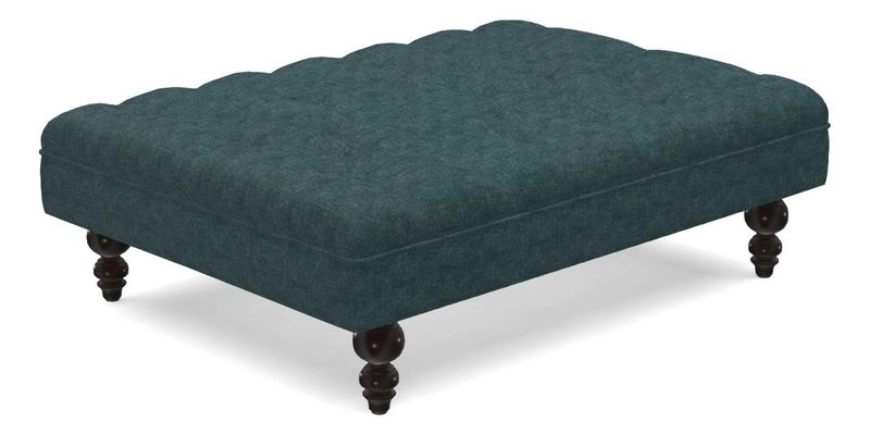 Bedham Footstool in Ralph Lauren Dinetah Stripe Indigo