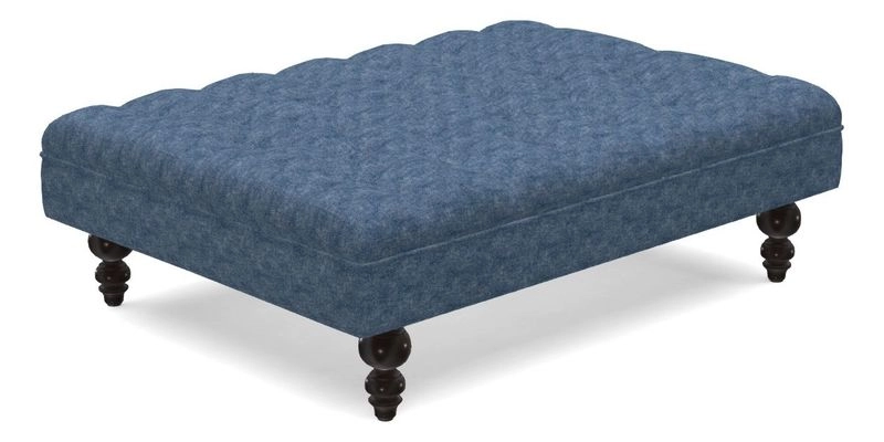 Bedham Footstool in Ralph Lauren Dinetah Stripe Indigo Bedham Footstool in Ralph Lauren Dinetah Stripe Indigo