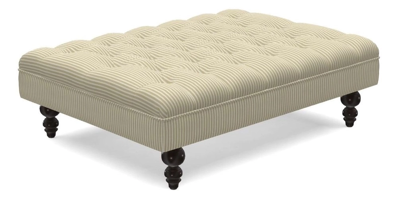 Bedham Footstool in Ralph Lauren Dinetah Stripe Indigo