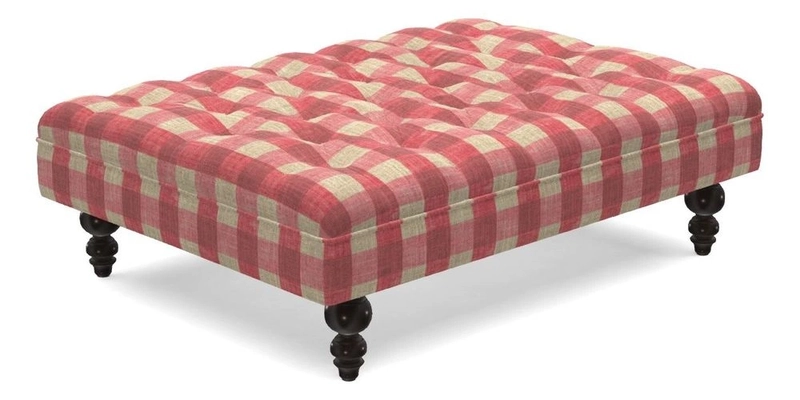 Bedham Footstool in Ralph Lauren Dinetah Stripe Indigo Bedham Footstool in Ralph Lauren Dinetah Stripe Indigo