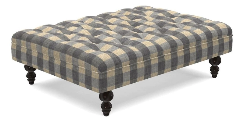 Bedham Footstool in Ralph Lauren Dinetah Stripe Indigo Bedham Footstool in Ralph Lauren Dinetah Stripe Indigo