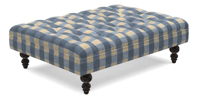 Bedham Footstool in Ralph Lauren Dinetah Stripe Indigo Bedham Footstool in Ralph Lauren Dinetah Stripe Indigo