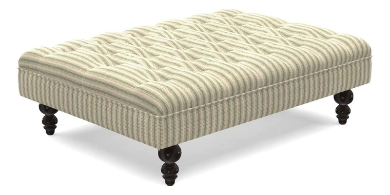 Bedham Footstool in Ralph Lauren Dinetah Stripe Indigo