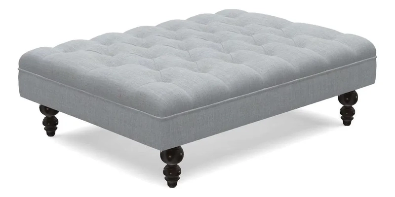 Bedham Footstool in Ralph Lauren Dinetah Stripe Indigo
