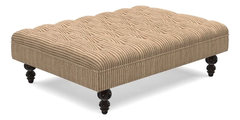 Bedham Footstool in Ralph Lauren Dinetah Stripe Indigo Bedham Footstool in Ralph Lauren Dinetah Stripe Indigo