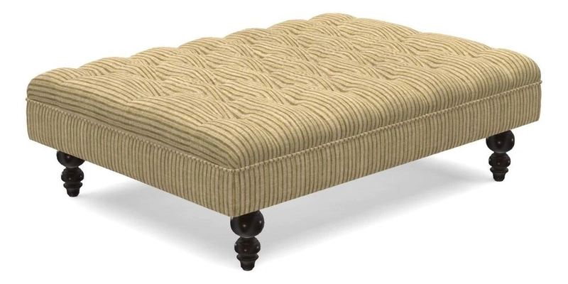 Bedham Footstool in Ralph Lauren Dinetah Stripe Indigo Bedham Footstool in Ralph Lauren Dinetah Stripe Indigo