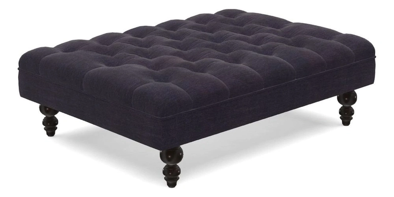 Bedham Footstool in Ralph Lauren Dinetah Stripe Indigo