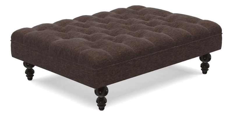 Bedham Footstool in Ralph Lauren Dinetah Stripe Indigo