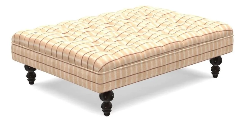 Bedham Footstool in Ralph Lauren Dinetah Stripe Indigo