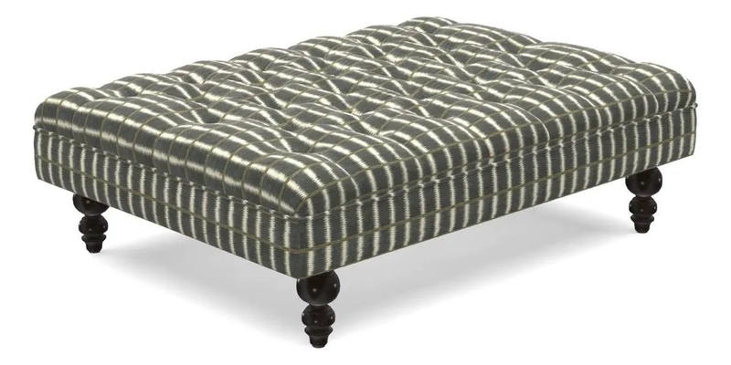 Bedham Footstool in Ralph Lauren Dinetah Stripe Indigo