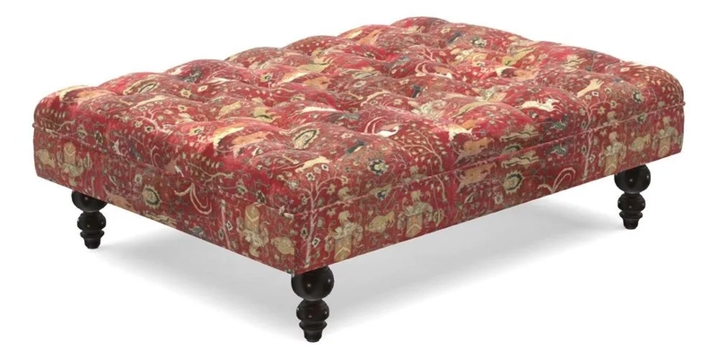 Bedham Footstool in Ralph Lauren Dinetah Stripe Indigo