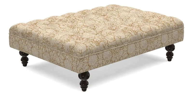 Bedham Footstool in Ralph Lauren Dinetah Stripe Indigo