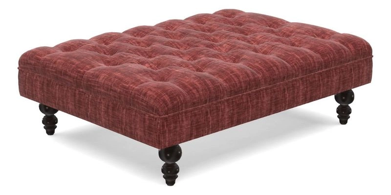 Bedham Footstool in RHS Gertrude Jekyll Lattice Green Alwinton 3 Seater Sofa in RHS Collection on Velvet William Hooker